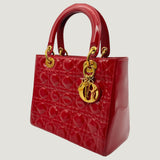 LADY DIOR BAG | RED PATENT