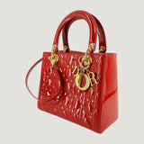 LADY DIOR BAG | RED PATENT